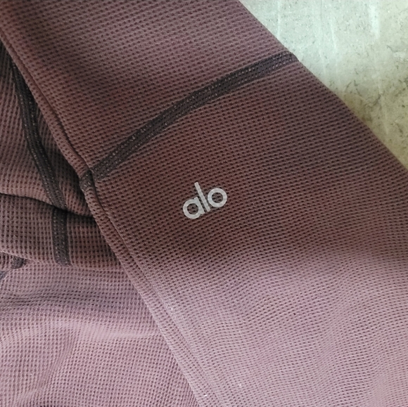 Alo Yoga Micro Waffle Fireside Maroon Sweatpants Jogger S Soft Pull On Swestpant - Picture 3 of 5